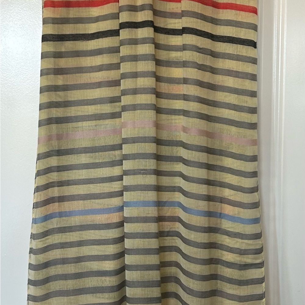 Striped Multicolor Scarf with Tassels